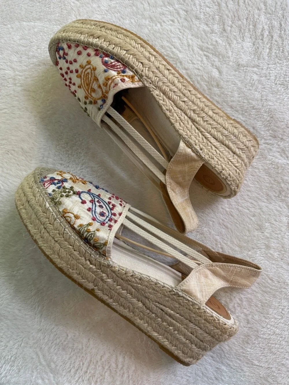 Vidoretta Embroidered Espadrille Wedges Boho Spanish Platform Sandals